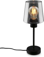 Tischleuchte Briloner Schwarz Rauchglas E27 Tischlampe