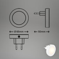 Nachtlicht Briloner 0,5 Watt LED Steckdosenleuchte Dämmerungssensor Weiß