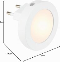 Nachtlicht Briloner 0,5 Watt LED Steckdosenleuchte Dämmerungssensor Weiß