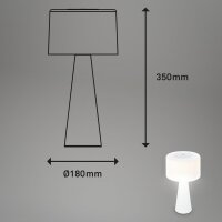 Briloner Halo LED Akku-Tischleuchte 7420016 – Kabellose Glasschirm-Tischlampe dimmbar mit USB-Ladefunktion, weiß, 4 W, IP44