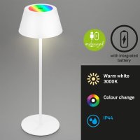 Akku-Leuchte Briloner RGB LED weiß Dimmbar Akku-Lampe