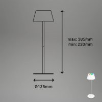 Akku-Leuchte Briloner RGB LED weiß Dimmbar Akku-Lampe