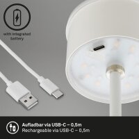 Briloner LED RGB Akku-Tischleuchte 7466016 – Kabellose Touchlampe mit Farbwechsel, weiß, 2,6 W