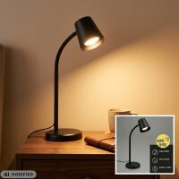 Tischlampe Tischleuchte, Schwarz, 9 Watt, GU10-Fassung,...