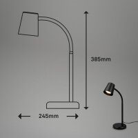 Tischlampe Tischleuchte, Schwarz, 9 Watt, GU10-Fassung, 24,5 x 38,5 cm – Briloner