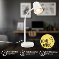 Tischleuchte Briloner GU10 Fassung Weiß Tischlampe...