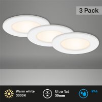 BRILONER 3er Set LED Einbauleuchten | Ultraflach, IP44...
