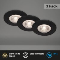 Einbauleuchte Briloner 3 x 4,9 Watt LED Schwarz dimmbar...