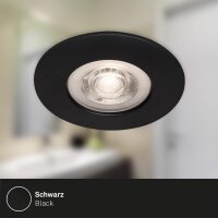LED Einbauspots Einbauleuchte Step dimm, Schwarz, Bohrloch 6,8 cm, 3x4,9W, 480lm – Briloner
