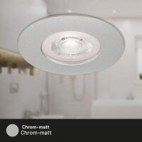 Einbauleuchten Briloner 3 x 4,9 Watt LED Chrom matt IP44 Einbauspots 480 Lumen