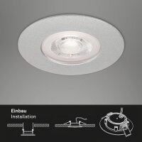 LED Einbauleuchten, Chrom matt, Bohrloch 6,8 cm, 3x4,9W, IP44, Ø 9 cm – Briloner