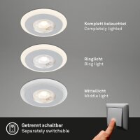 Einbauleuchte Briloner 3er Set 4,9 Watt LED Chrom Rahmen getrennt schaltbar 460 Lumen warmweiß Einbauspot IP44