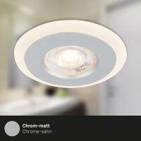 Einbauleuchte Briloner 3er Set 4,9 Watt LED Chrom Rahmen getrennt schaltbar 460 Lumen warmweiß Einbauspot IP44