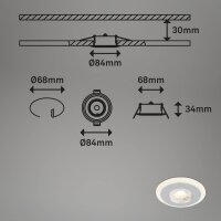 Einbauleuchte Briloner 3er Set 4,9 Watt LED Chrom Rahmen getrennt schaltbar 460 Lumen warmweiß Einbauspot IP44