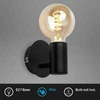 Badleuchte Briloner Wandlampe Schwarz E27 Fassung...
