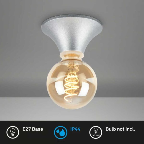 LED Deckenleuchte Badleuchte, Chrom-Matt, 10 Watt (exkl.), IP44, Ø 12 cm – Briloner
