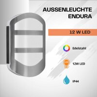 LEDVANCE ENDURA STYLE PLATE Wandleuchte Außen – 12 W, Edelstahl, Warmweiß