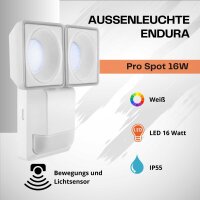 Ledvance Endura Pro Spot Sensor 16W LED Außenwandstrahler 1500lm IP55 Weiß