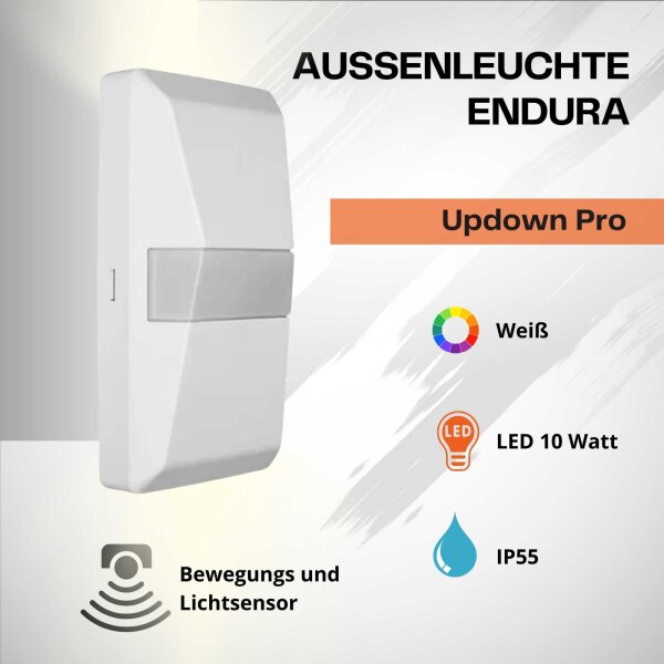 Ledvance Endura Pro Up & Down Sensor 10W LED Außenwandleuchte Weiß