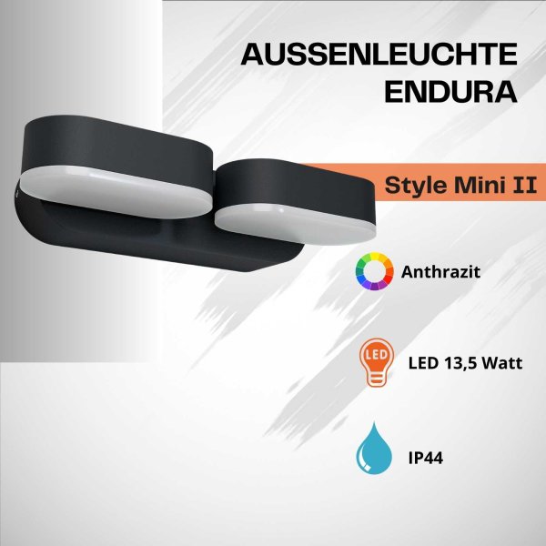 Außenleuchte Ledvance Endura Style Mini Spot II 13,5 Watt LED Anthrazit Wandlampe Gartenleuchte