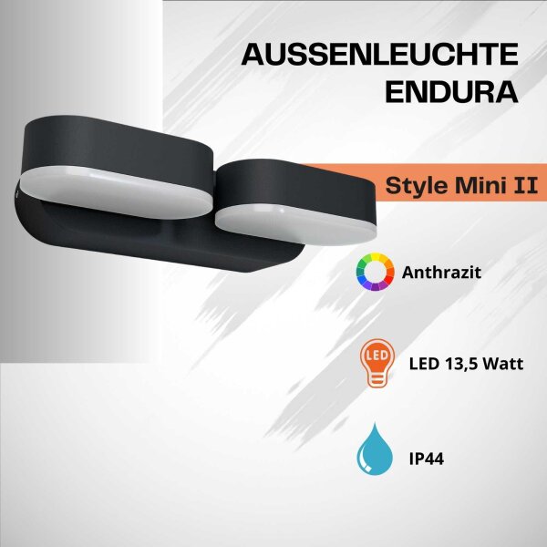 Ledvance Endura Style Mini Spot II 13,5W LED Außenwandleuchte Anthrazit