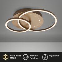 Briloner LED Deckenleuchte Braun-Gold 40x30cm Memory Schwenkbar Frame & Dots 26W 2550lm Warmweiß