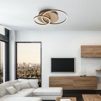 Briloner LED Deckenleuchte Braun-Gold 40x30cm Memory Schwenkbar Frame & Dots 26W 2550lm Warmweiß