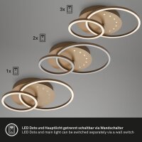 Briloner LED Deckenleuchte Braun-Gold 40x30cm Memory Schwenkbar Frame & Dots 26W 2550lm Warmweiß