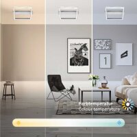 Deckenleuchte Briloner Frame 23 Watt LED Aluminium Deckenlampe Fernbedienung dimmbar Timer CCT