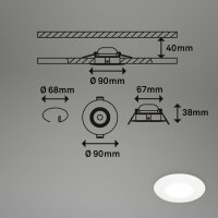 Einbauleuchten Briloner 3 x 4,9 Watt LED Weiß Lichtfarbe wählbar Einbauspots IP44 580 Lumen