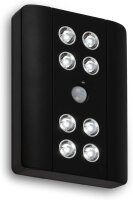 Akku-Sensorleuchte Lero Indoor, Schwarz, 8x0,08W, 56lm, 6500K, mit Bewegungsmelder – Briloner