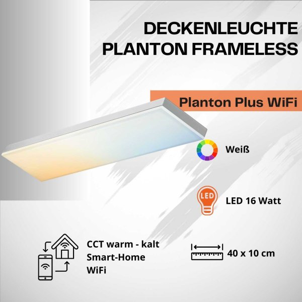 Deckenleuchte Ledvance Planon Frameless 16 Watt LED Wifi Deckenlampe 40 cm Weiß