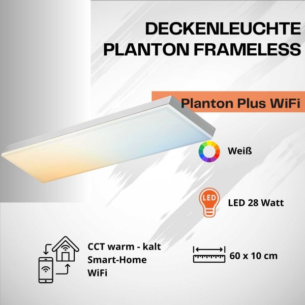 Deckenleuchte Ledvance Planon Frameless 28 Watt LED Deckenlampe Wifi 60 x 10 cm