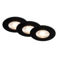 Einbauleuchten Briloner 3 x 3,6 Watt LED IP44 Einbauspots Schwarz 340 Lumen