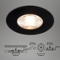 Einbauleuchten Briloner 3 x 3,6 Watt LED IP44 Einbauspots Schwarz 340 Lumen