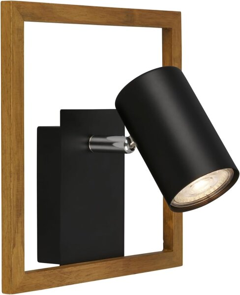 Strahler Briloner GU10 Fassung Schwarz / Holz Wandleuchte Wandlampe Spot