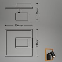 Strahler Briloner GU10 Fassung Schwarz / Holz Wandleuchte Wandlampe Spot