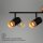 Strahler Briloner Schwarz Holzapplikation 4er Spot Deckenlampe GU10 Fassung