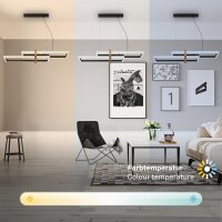 Pendelleuchte Briloner Frame 44 Watt LED Schwarz Hängeleuchte Fernbedienung dimmbar CCT Pendellampe