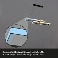 Pendelleuchte Briloner Frame 44 Watt LED Schwarz Hängeleuchte Fernbedienung dimmbar CCT Pendellampe