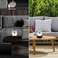 Akku-Leuchte Briloner 2 Watt LED Tischlampe Schwarz Touchdimmer IP44 Tischleuchte