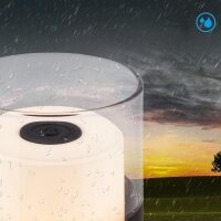 Akku-Leuchte Briloner 2 Watt LED Tischlampe Schwarz Touchdimmer IP44 Tischleuchte