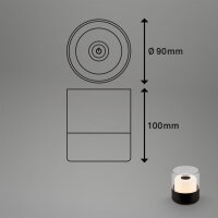 Akku-Leuchte Briloner 2 Watt LED Tischlampe Schwarz Touchdimmer IP44 Tischleuchte