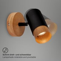 Strahler Briloner GU10 Fassung Wandleuchte Spot Schwarz Holz Wandlampe