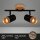 Strahler Briloner 2er Spot Deckenleuchte GU10 Fassung Holz Schwarz Deckenlampe