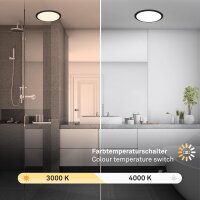 Badleuchte Deckenleuchte Briloner 21 Watt LED CTS Steuerung Deckenlampe Schwarz 37 cm IP44