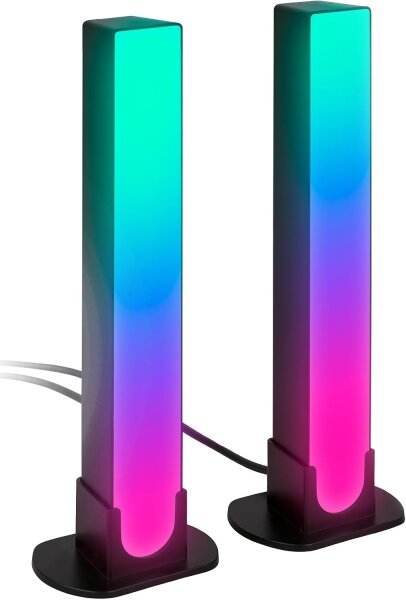 Tischlampe Gamingzubehör, Schwarz, 2x2W, 1100lm, 3000 – 6500K, smart steuerbar – Briloner