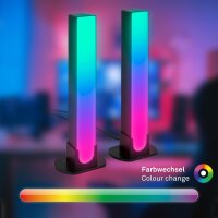 Tischlampe Gamingzubehör, Schwarz, 2x2W, 1100lm, 3000 – 6500K, smart steuerbar – Briloner