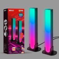 Tischlampe Gamingzubehör, Schwarz, 2x2W, 1100lm, 3000 – 6500K, smart steuerbar – Briloner