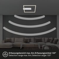 Deckenleuchte Briloner Frame LED mit Bewegungsmelder Silber Deckenlampe